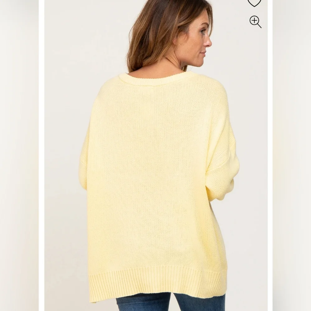 LEXI JO YELLOW COTTON SWEATER CREWNECK   LONG SLEEVES NWT SIZE LARGE